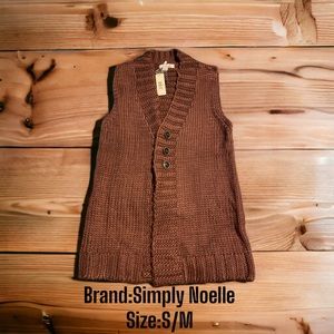 Women’s Simply Noelle Cut Off Cardigan Size S/M New With Tags!